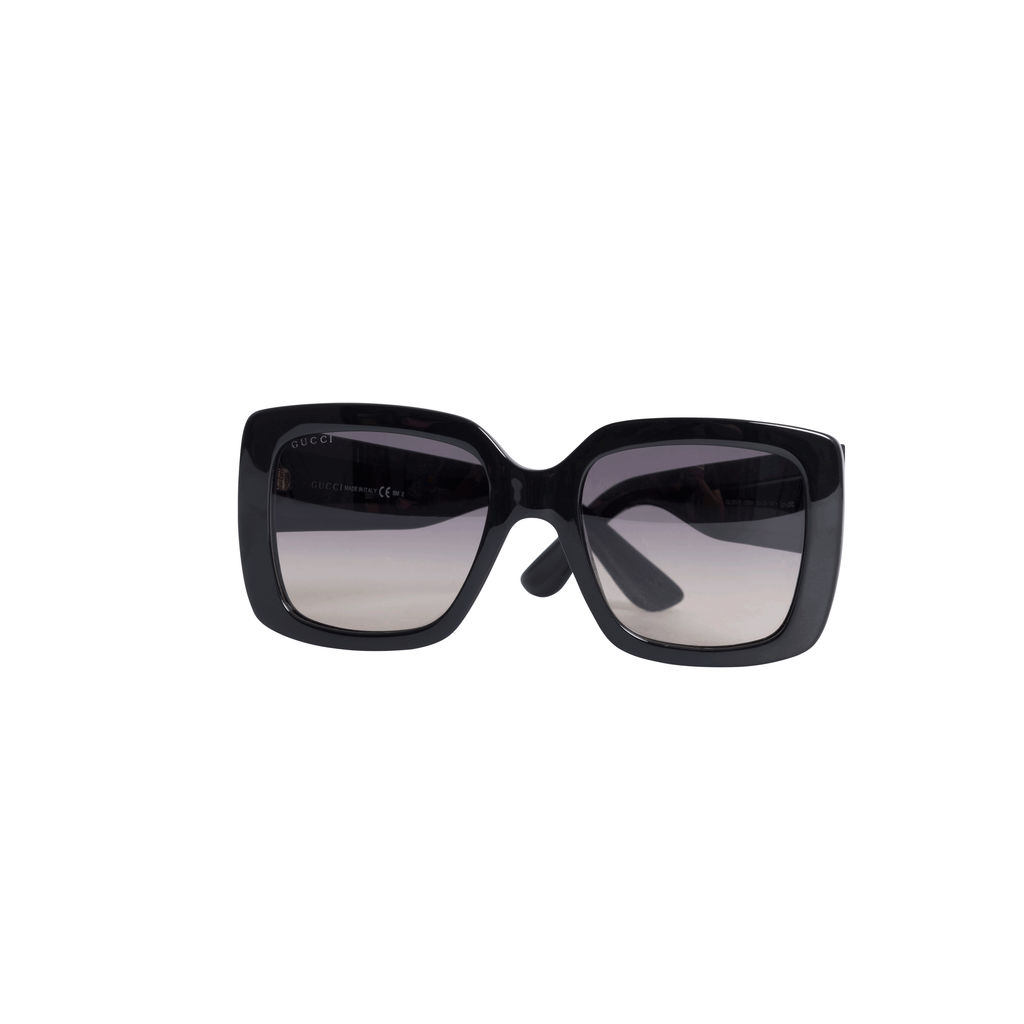 Gucci Women's Urban Collection Black/Gold Square Sunglasses