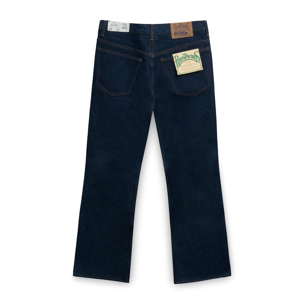 Plain Pockets Raw Boot-cut Jeans