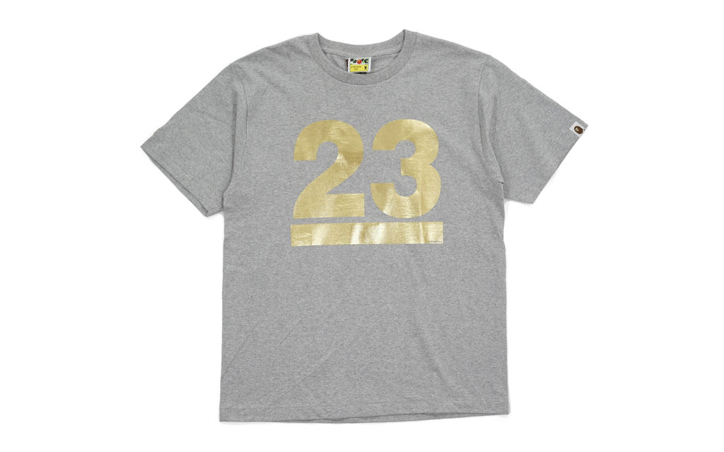 BAPE Gold Foil Logo Tee grey