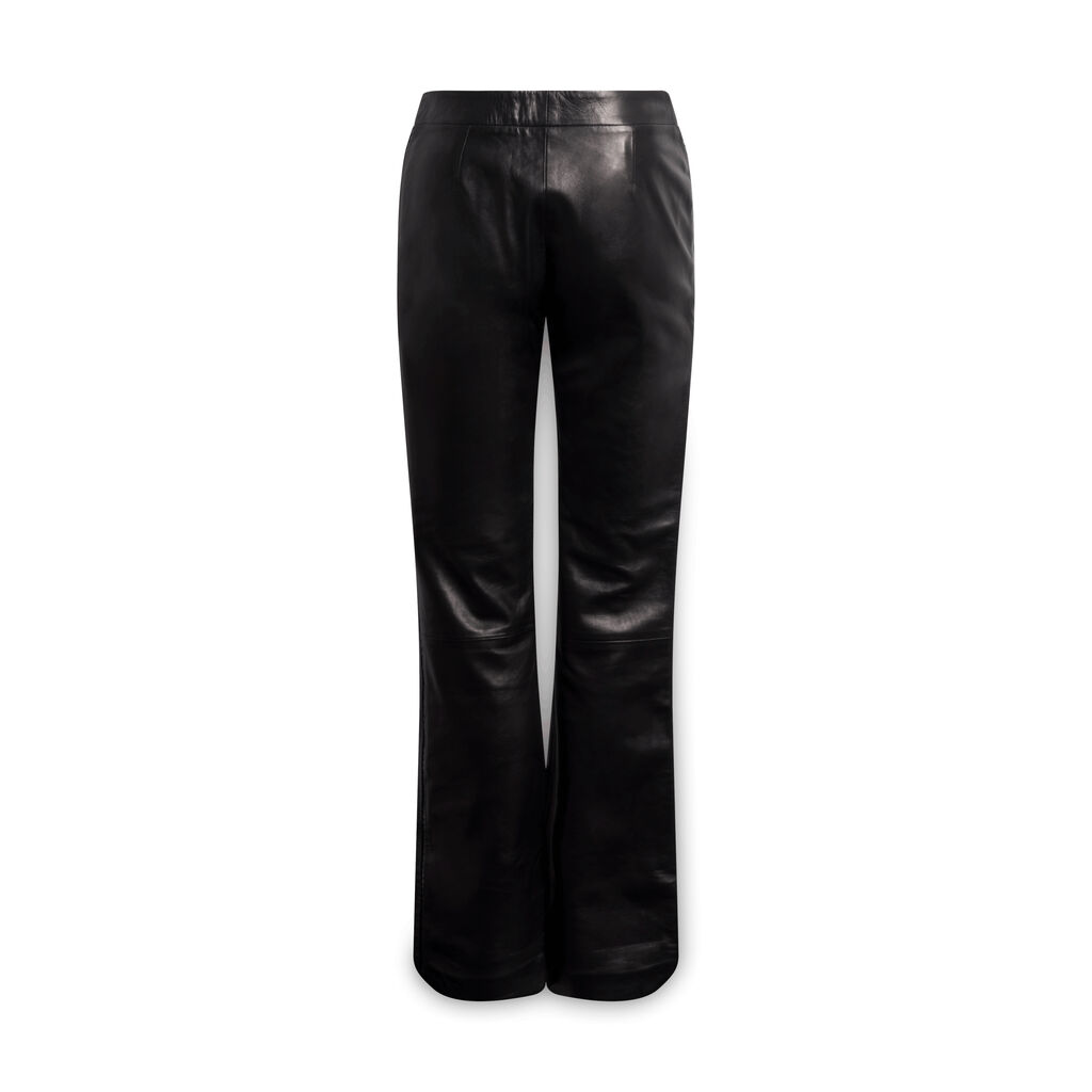 Versace Vintage Wide Leg Leather Pants