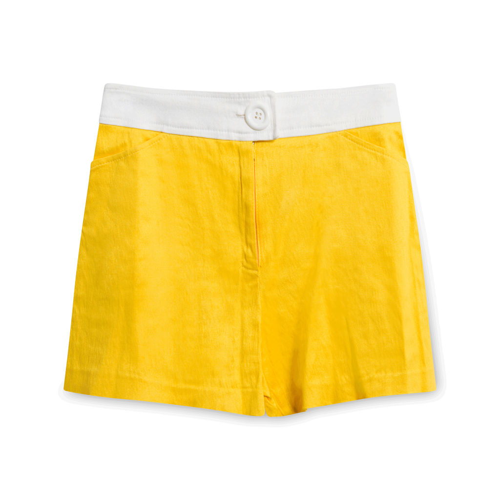Nouritano By Karess Paris Yellow Collared Top and Short Set