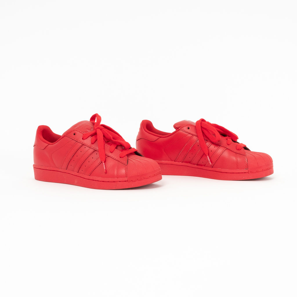 red leather superstars
