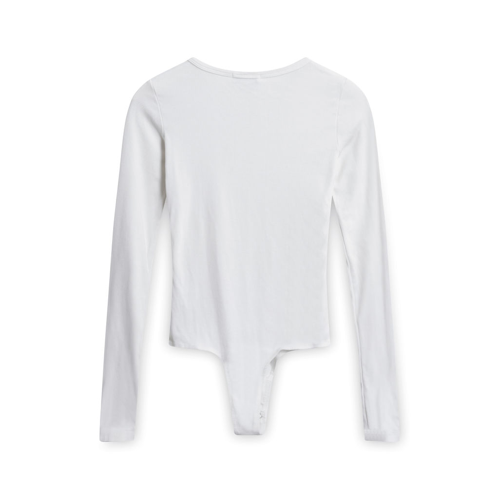Agolde Leila Bodysuit Crew Neck Long Sleeve