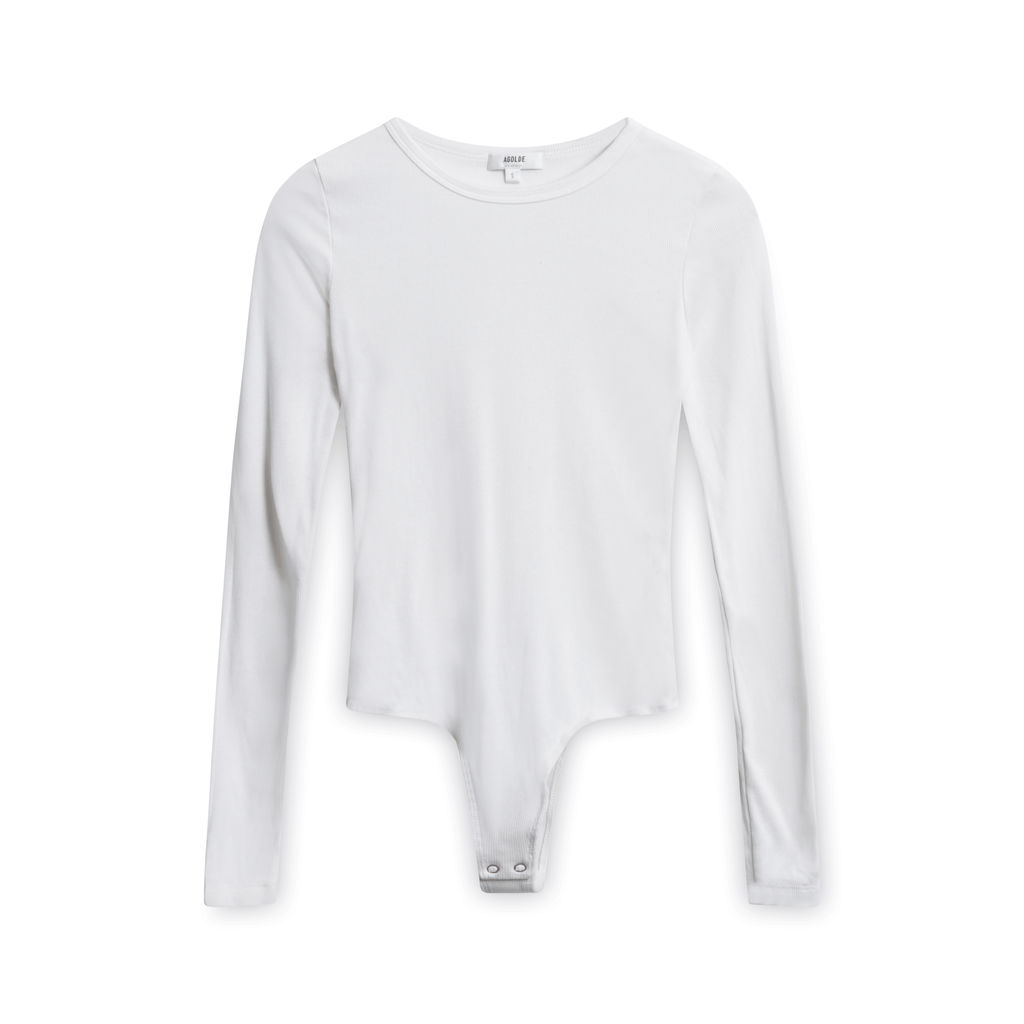 Agolde Leila Bodysuit Crew Neck Long Sleeve