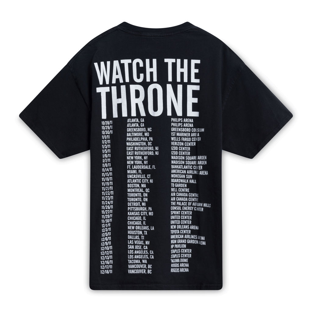 Watch the Throne Jay-Z x Kanye West Tour T-shirt - Black