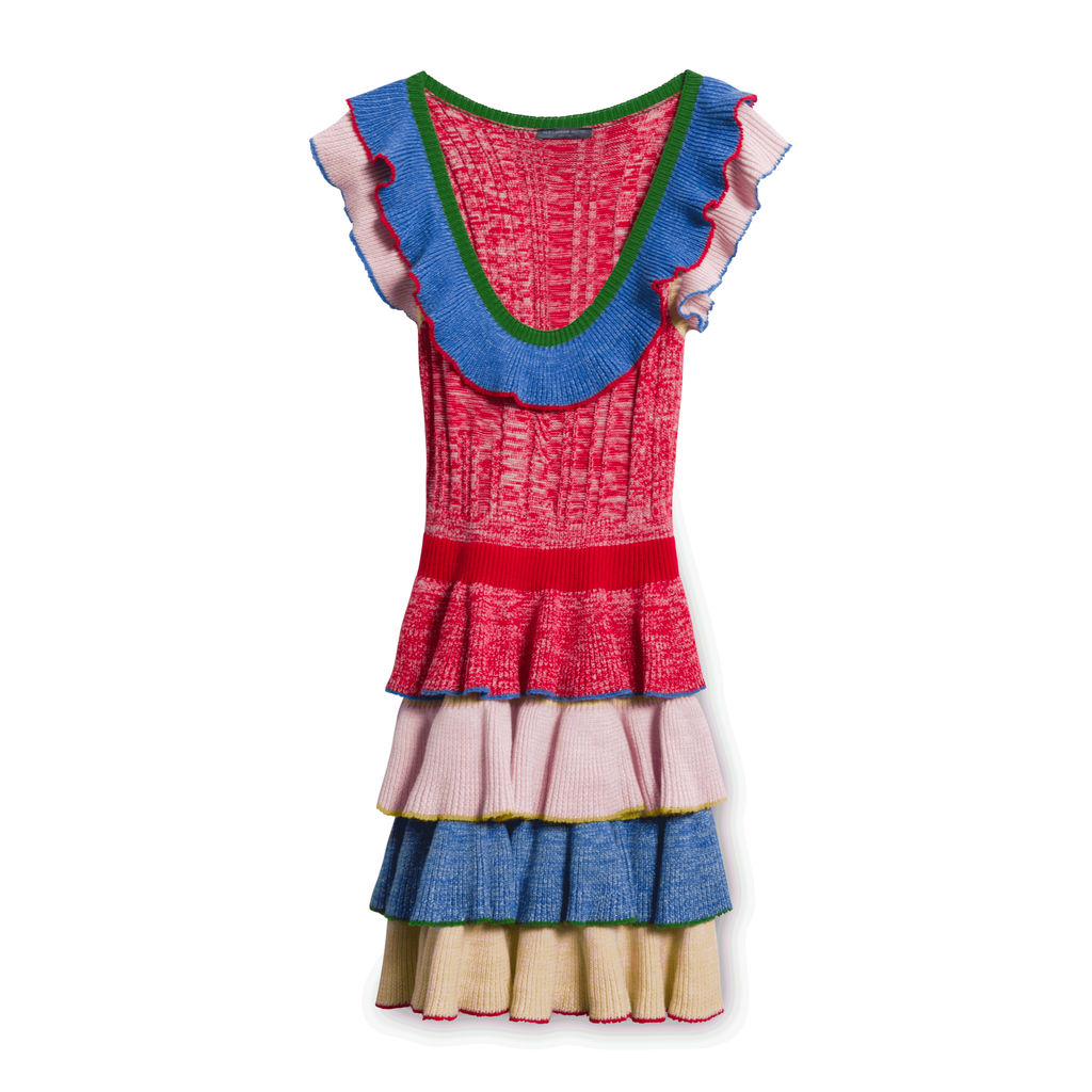 Alexander McQueen Pleated Rainbow Dress