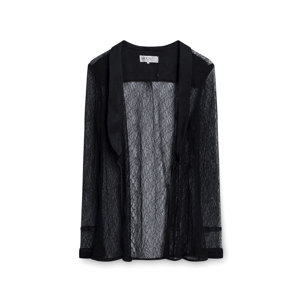 House of CB Black Lace Mesh Top and Bottoms