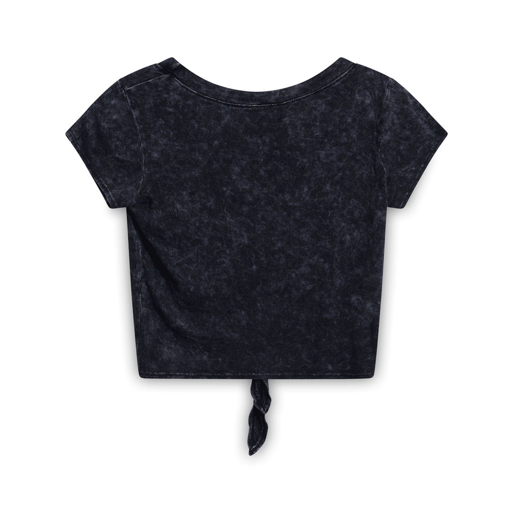 Vintage LA Hearts Tie Crop T-Shirt - Dark Grey