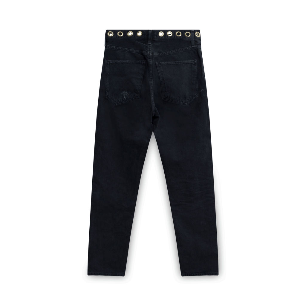 Agolde Black Straight Leg Ring Jeans