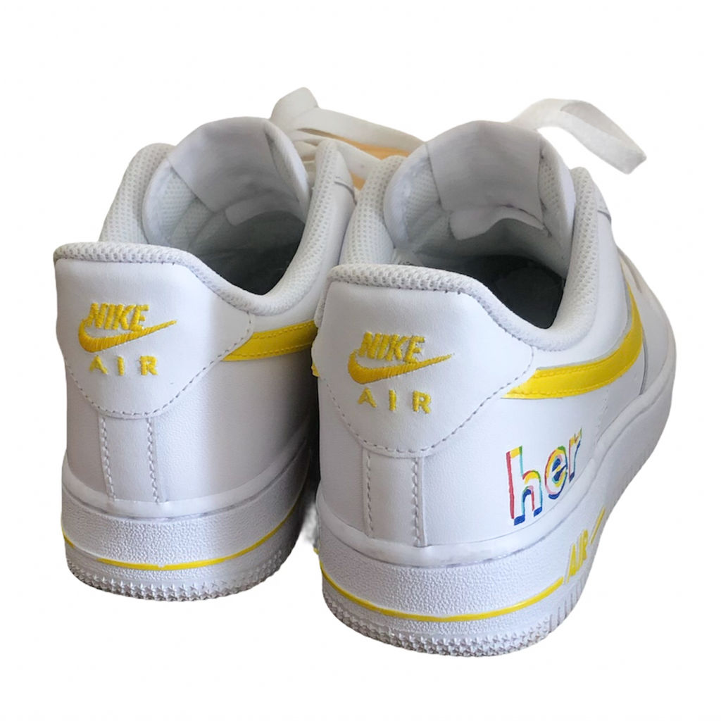 Custom AF1 Shoes - Yellow