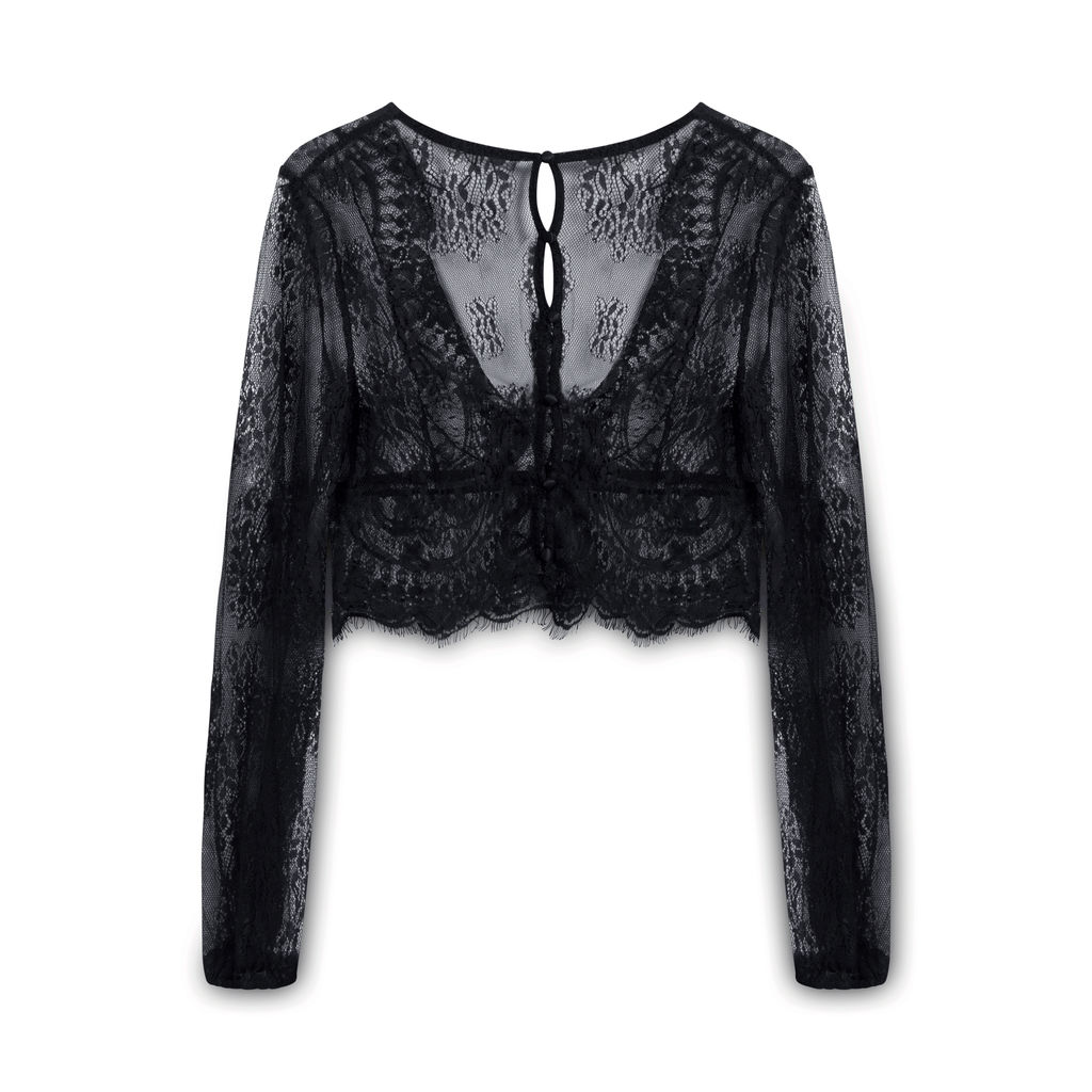 Out From Under Black Black Mesh Blouse