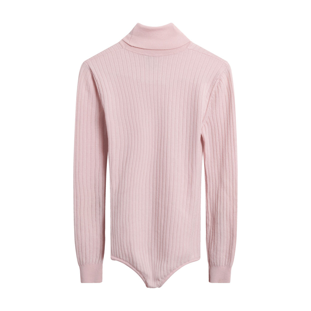 Courreges Pink Ribbed One-Piece