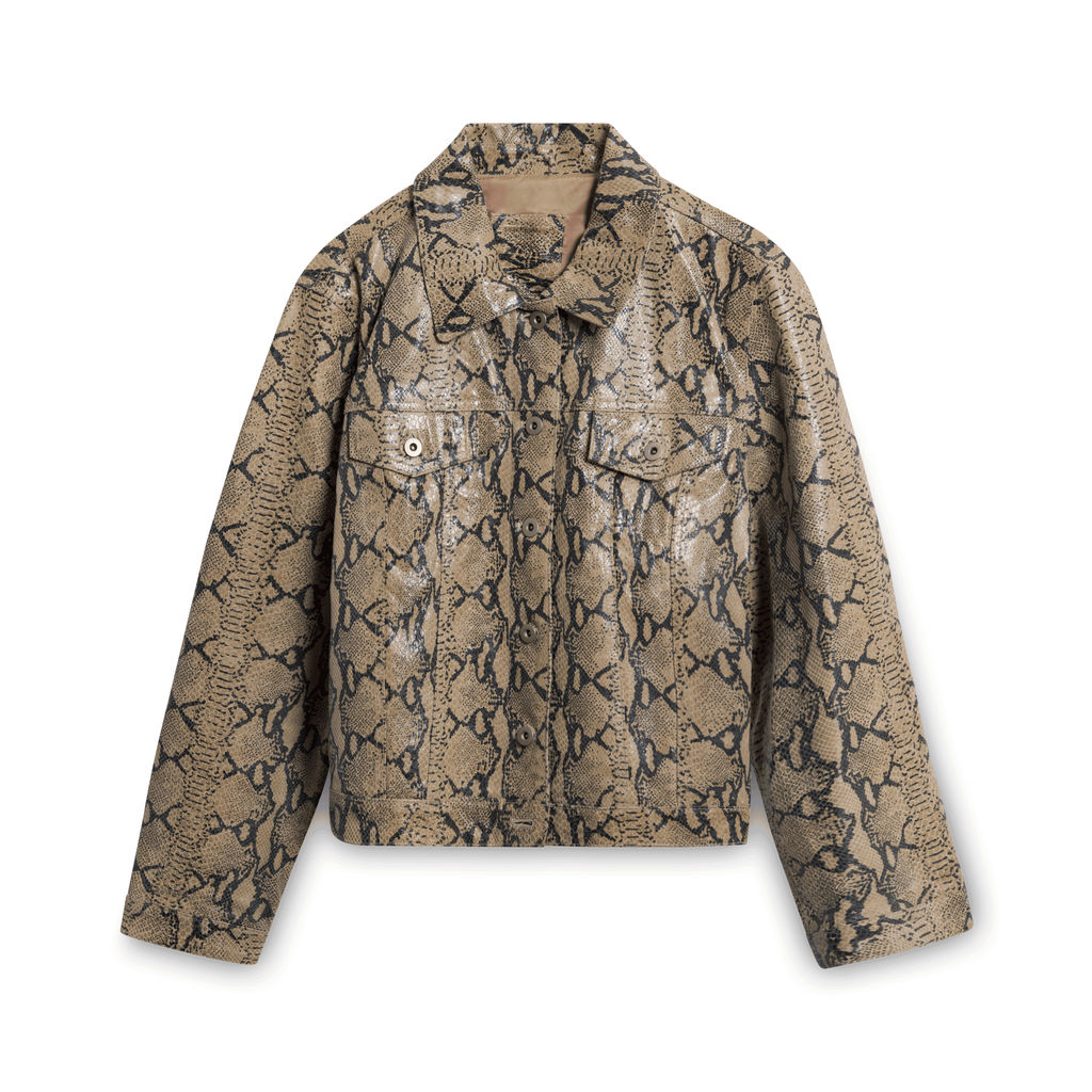 Colebrook & Co Snakeskin Leather Button Up