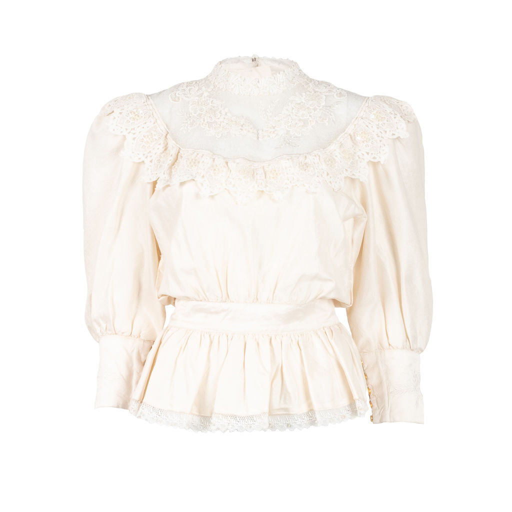 Vintage Lace Applique Blouse