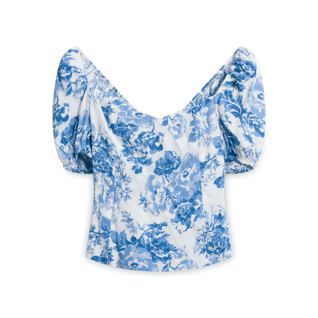 Reformation Blue Charlie Top