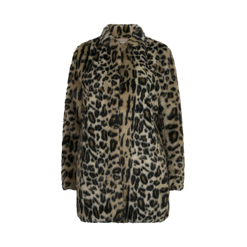 faux fur leopard coat