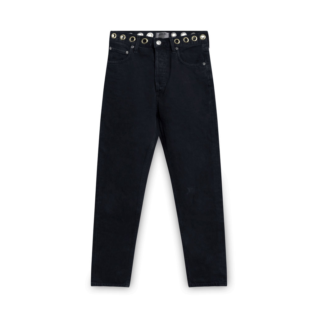 Agolde Black Straight Leg Ring Jeans