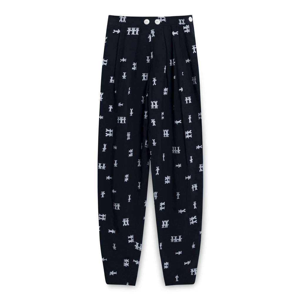 Vintage Navy Graphic Trousers