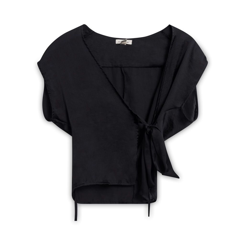 Silence and Noise Wrap Top - Black