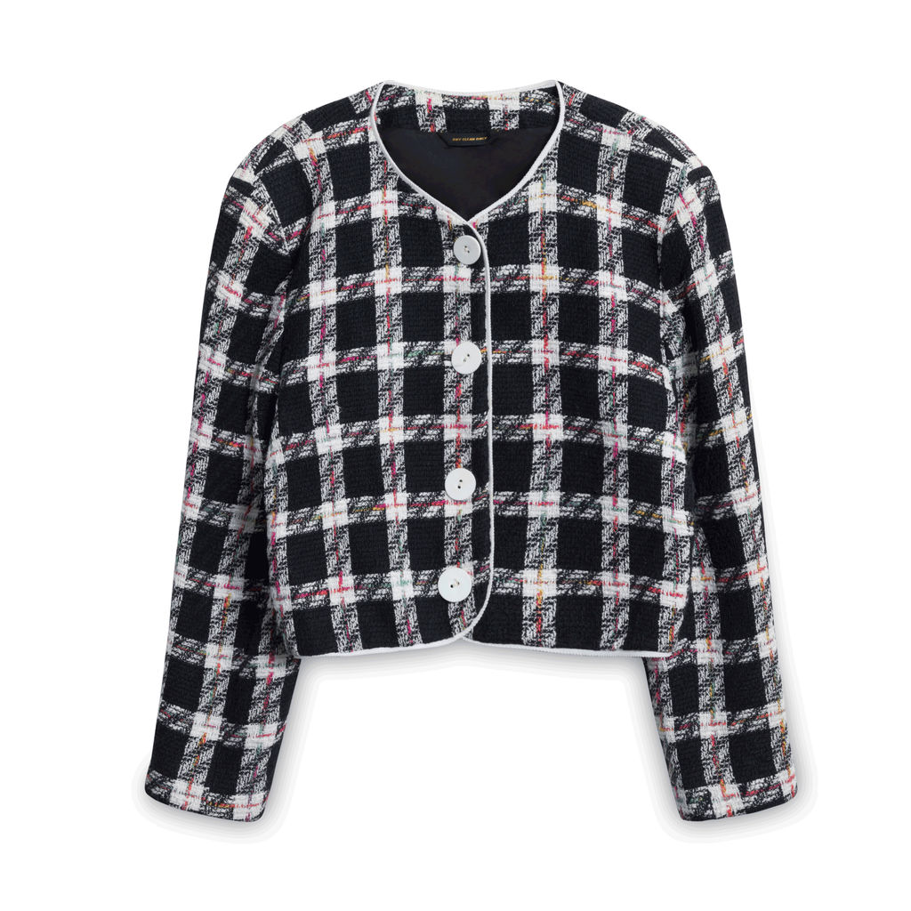 Vintage Plaid Blazer and Skirt Set
