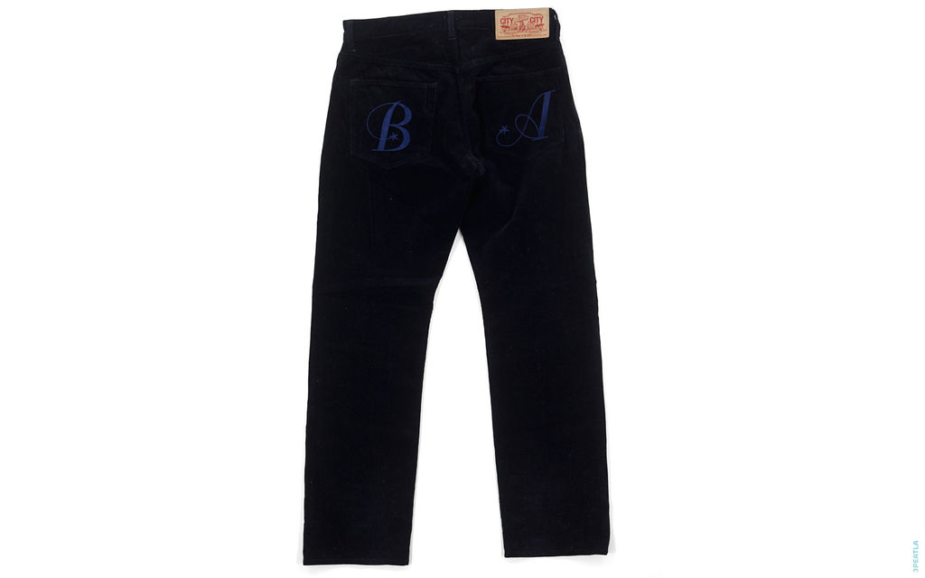 BA Embroidery Corduroy Pants black