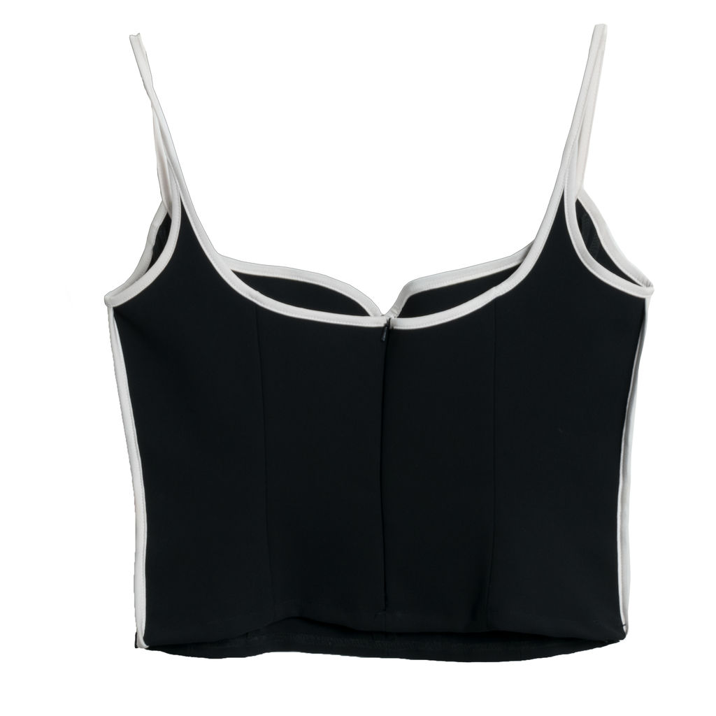 Paris Georgia Contrasting Trim V-neck Top