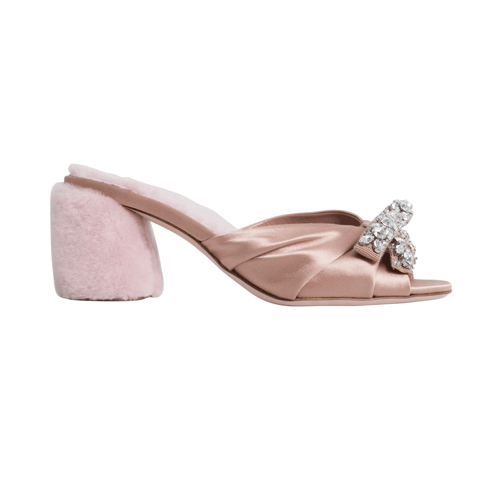 Vintage Miu Miu Nude Heels with Fur Lining