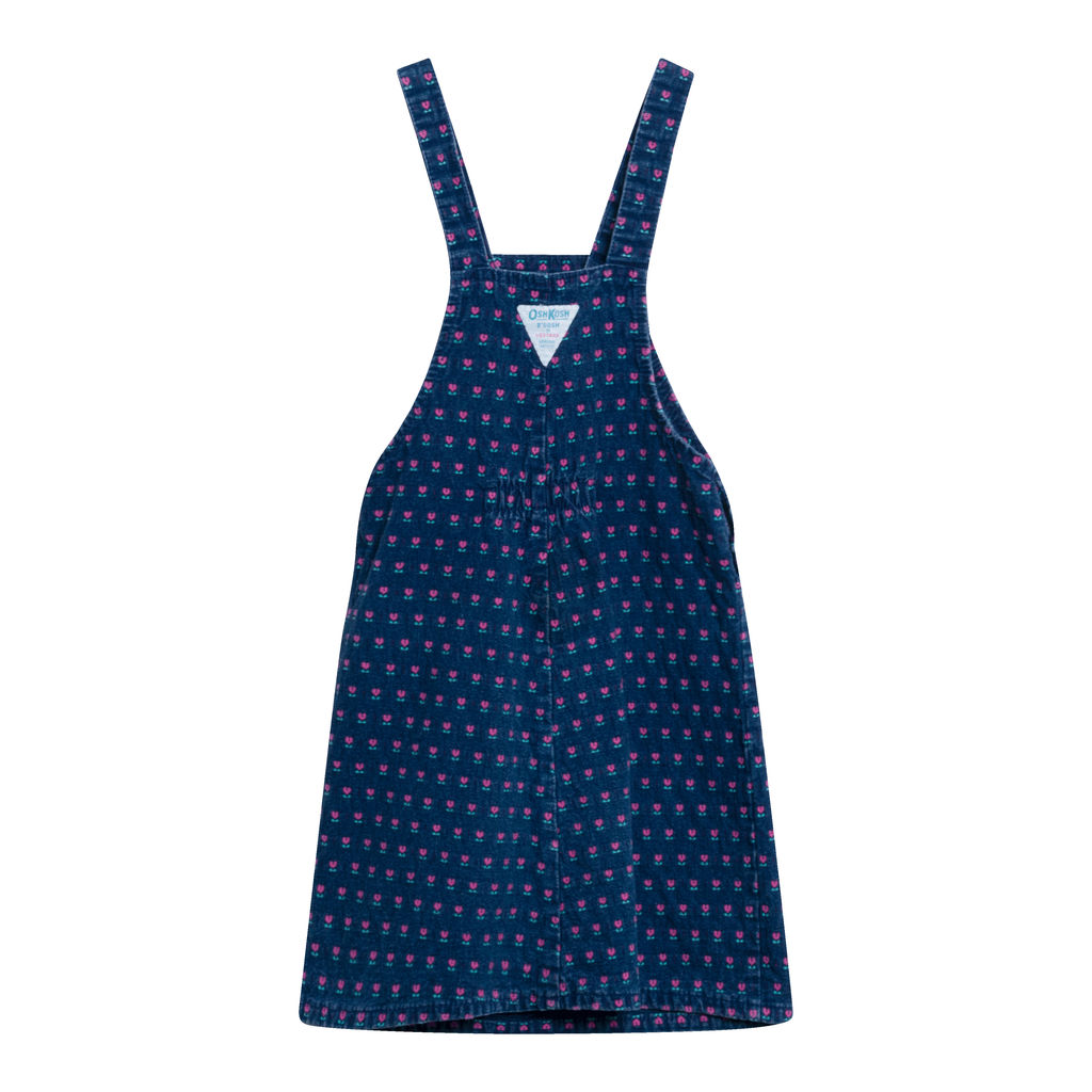 Vintage OshKosh Denim Overall Ditzy Floral Dress