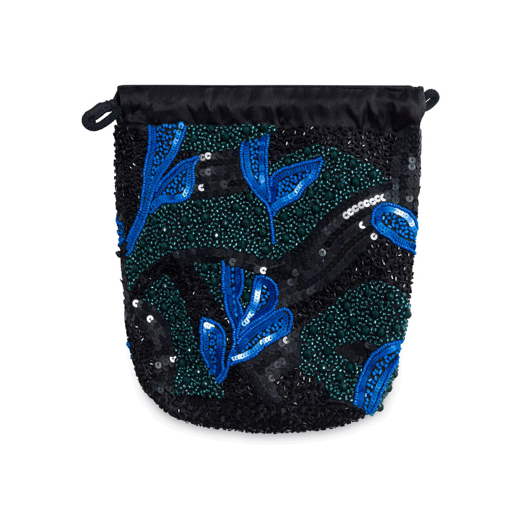 Pouch Sunsky Beaded Hat Bag - Black/Blue