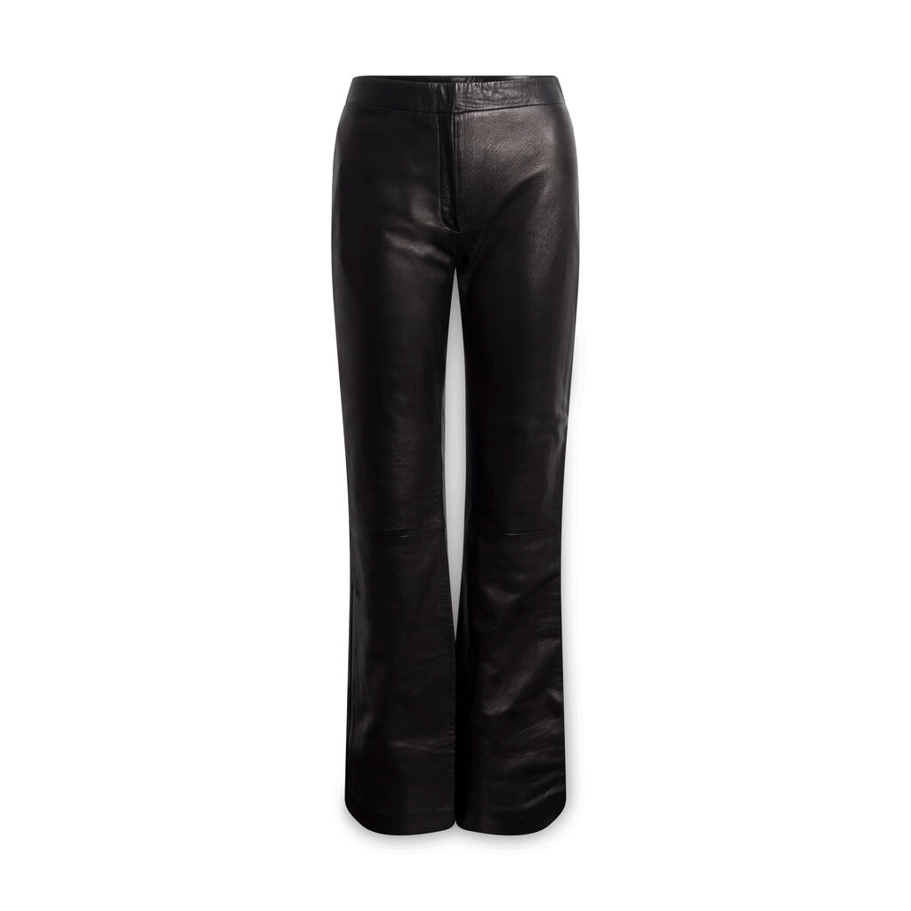 Versace Vintage Wide Leg Leather Pants